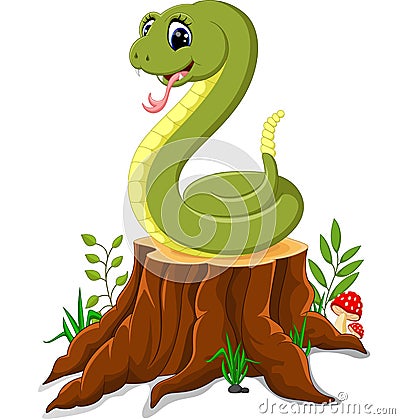 Cartoon funny snake Vector Illustration