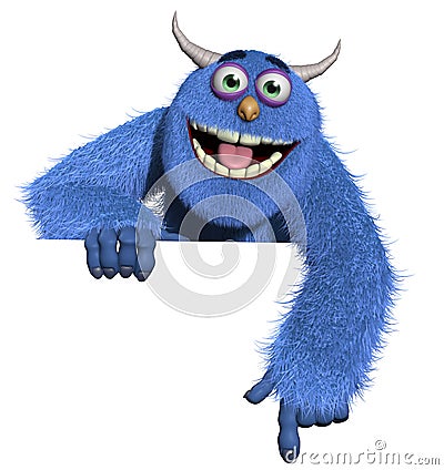 Cartoon furry toy monster Stock Photo