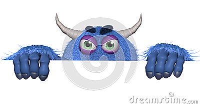 Cartoon furry toy monster Stock Photo