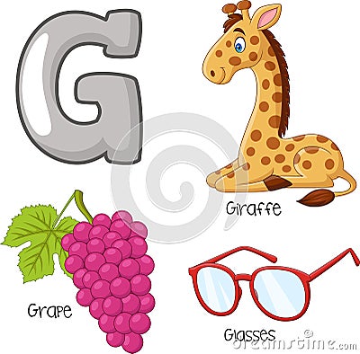 Cartoon G alphabet Vector Illustration