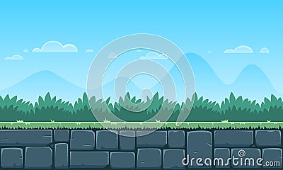 Cartoon Game Background Vector Illustration