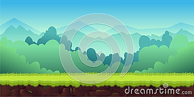 Cartoon Game Background Vector Illustration