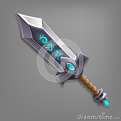 Cartoon game sword. Vector Illustration