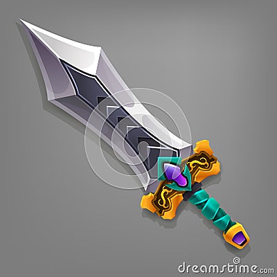 Cartoon game sword. Vector Illustration