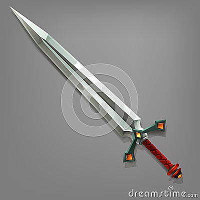 Cartoon game sword. Vector Illustration