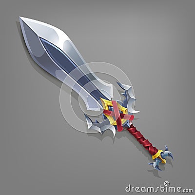 Cartoon game sword. Vector Illustration