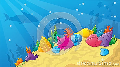 Cartoon Game Underwater Wold Vector Illustration