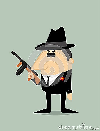 Cartoon gangster Vector Illustration