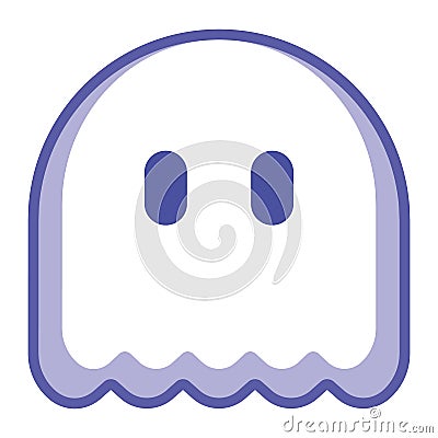 Cartoon Ghost Emoji Isolated On White Background Stock Photo