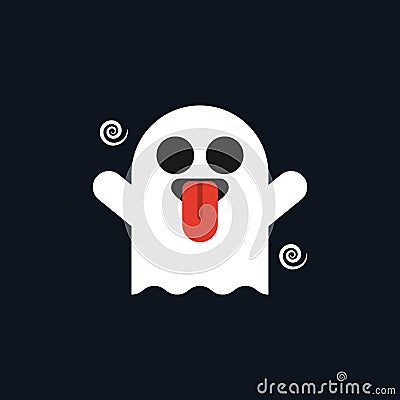 Cartoon ghost flat design elements,Vector and Illustration Vector Illustration