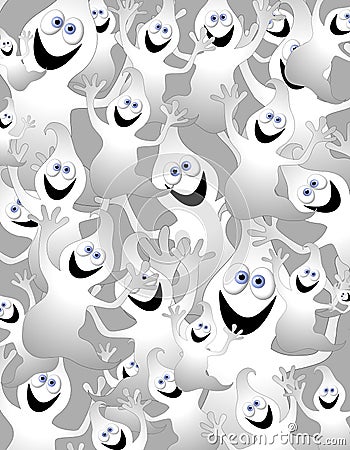 Cartoon Ghosts Background Cartoon Illustration