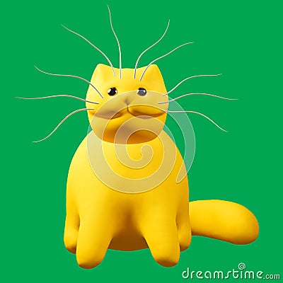 Cartoon ginger cat. 3D illustration. Cartoon Illustration