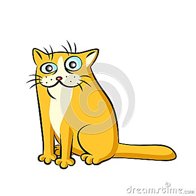 Cartoon ginger cat. vector illustration Vector Illustration