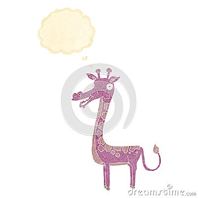 cartoon giraffe with thought bubble Stock Photo