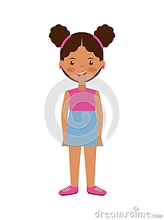 Cartoon girl smiling Vector Illustration