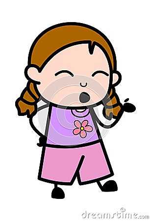 Cartoon Girl Speaking Cartoon Illustration