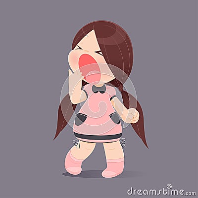 Yawning Vector Illustration