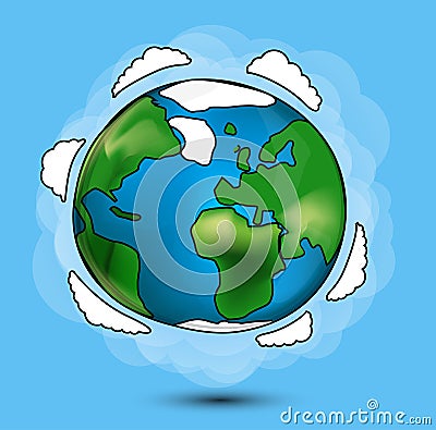 Cartoon Globe Vector Illustration