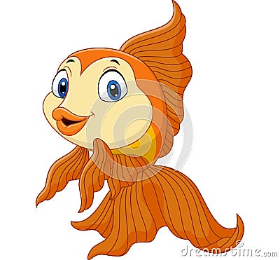 Cartoon golden fish Vector Illustration