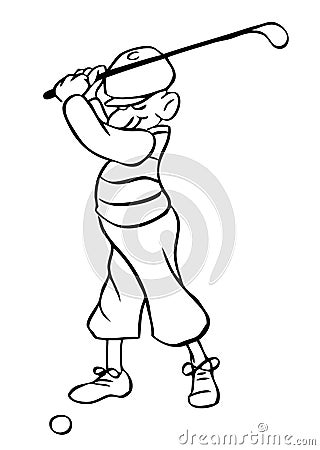 Cartoon Golfer Vector Vector Illustration