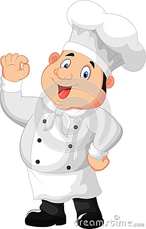 Cartoon a gourmet chef giving an okay sign Vector Illustration