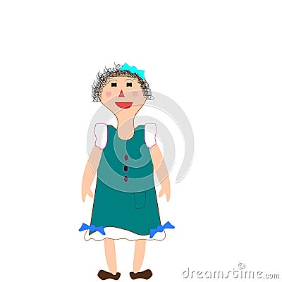 Cartoon Grandma Isolated Vector Vector Illustration