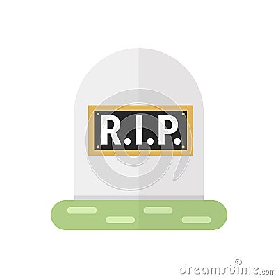 Cartoon grave flat design, vector illustion flat design style. Vector Illustration