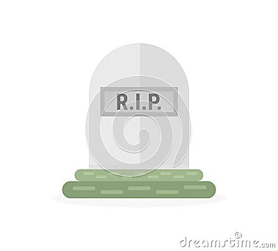 Cartoon grave flat design. Vector illustration. Vector Illustration