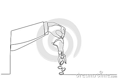 Cartoon of greed hold arab man people shaking to get all their money. Metaphor for tax hike, government increase tax. Single Vector Illustration