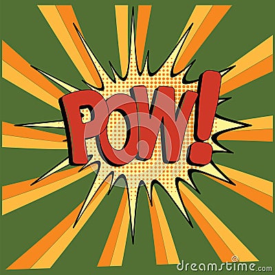 Cartoon green pow Vector Illustration