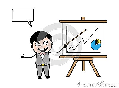 Cartoon Groom with Presentation Baord Stock Photo