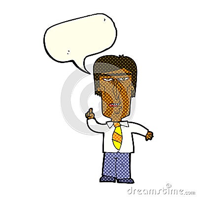 cartoon grumpy boss with speech bubble Stock Photo