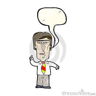 cartoon grumpy boss with speech bubble Stock Photo