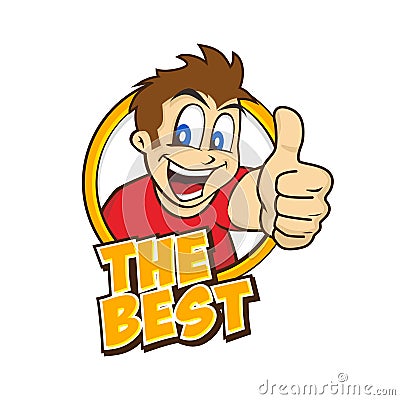 Cartoon guy thumbs up Vector Illustration