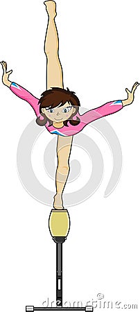 Cartoon Gymnast Vector Illustration