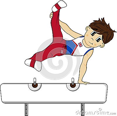 Cartoon Gymnast Vector Illustration