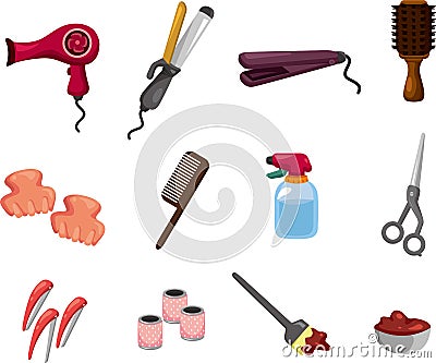 Cartoon hairdressing KIT Vector Illustration