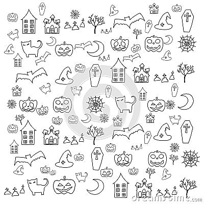 Cartoon halloween doodle element Vector Illustration