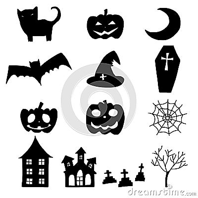 Cartoon halloween doodle element Vector Illustration