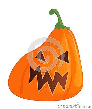 Cartoon halloween pumpkin isolated Vector Illustration