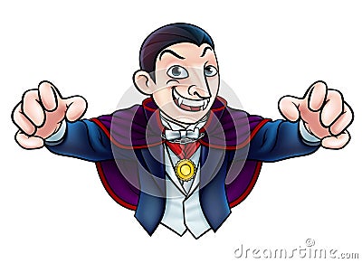 Cartoon Halloween Vampire Vector Illustration