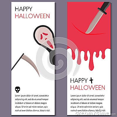 Cartoon Halloween vertical banner Cartoon Illustration