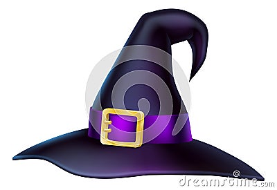 Cartoon Halloween Witch Hat Vector Illustration