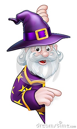 Cartoon Halloween Wizard Vector Illustration