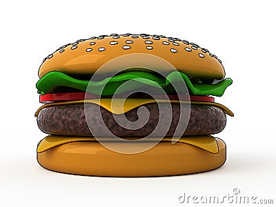 Cartoon hamburger Stock Photo