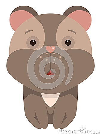 Cartoon hamster icon - funny color illustration for cartoon print Vector Illustration