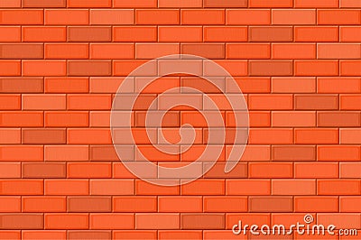 Cartoon hand drown multicolored realistic seamless brick wall texture Vector Illustration