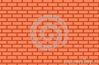 Cartoon hand drown orange realistic seamless brick wall texture Vector Illustration