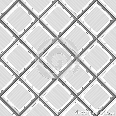 Cartoon hand drown white old diagonal seamless tiles texture Vector Illustration