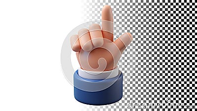 Cartoon hand with index finger pointing up direction selection instruction png transparent image Generative AI Stock Photo